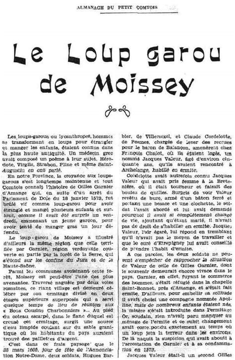 moissey le loup garou de moissey texte de Léon Germain de l