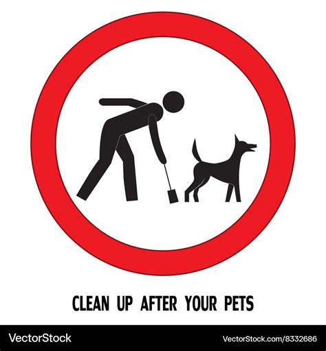 Clean up after your pet dog sign Royalty Free Vector Image