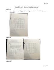 Lab Report Kinematics Assignment Docx PHYS 103 LAB REPORT KINEMATICS