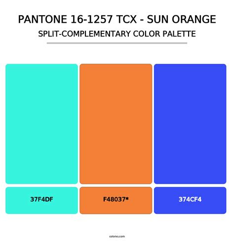 PANTONE 16 1257 TCX Sun Orange Color Palettes Colorxs