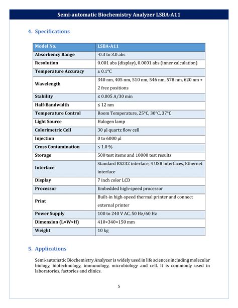 Semi automatic Biochemistry Analyzer LSBA-A11 Operating Manual
