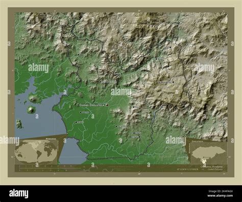 Choluteca Departamento De Honduras Mapa De Altura Coloreado En Estilo