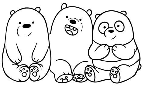 Tres Osos Sentados Para Colorear Imprimir E Dibujar Coloringonly