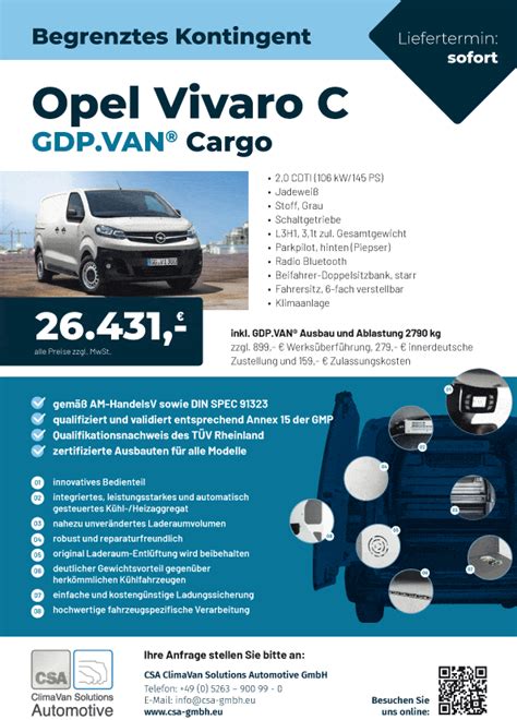 Lagerwagen CSA Climavan Solutions Automotive GmbH