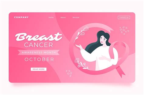 Free Vector Gradient Breast Cancer Awareness Month Landing Page Template