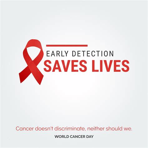 Free Vector Early Detection Saves Lives Ribbon Typography Cancer