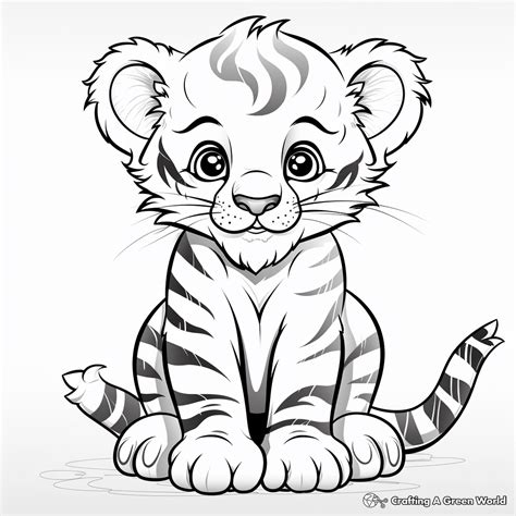 Cute Baby Tiger Coloring Pages Free Printable