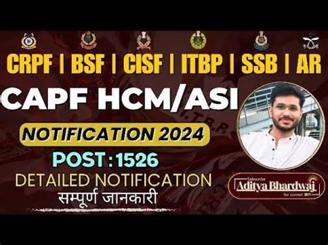 Capf New Vacancy Bsf Hcm Asi Newvacancy Crpf Cisf Ssb Itbp