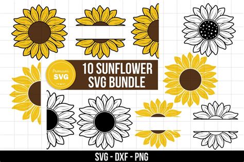 Sunflower Svg Bundle Sunflower Svg Butterfly Svg Sunflower Monogram Svg Sunflower Frame Svg