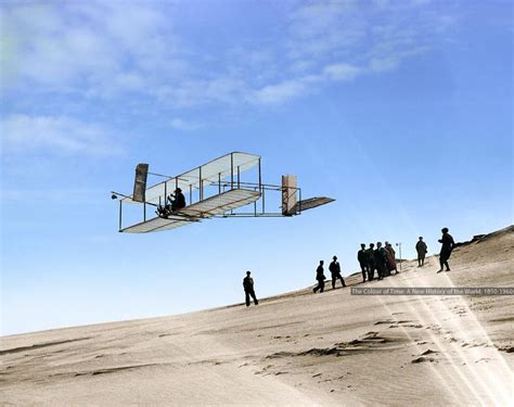 [Colorized by me] On this day in 1903, the Wright Brothers made their first flight with a ...