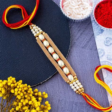 Send Designer Pearl Rakhi Bhutan Online