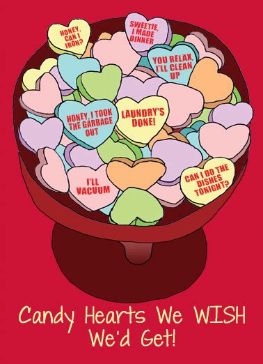 Funny Valentines Day Card Good Candy Hearts From