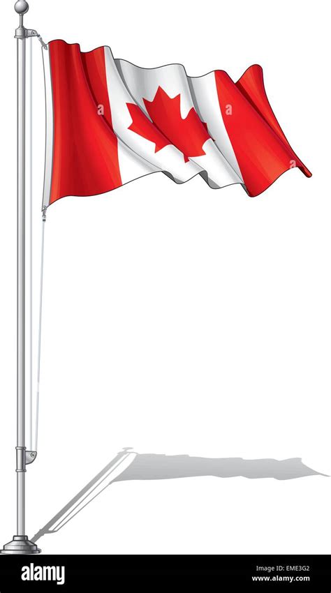 Flag Pole Canada Stock Vector Image And Art Alamy