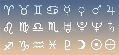 Vector Planet Astrological Astronomical Symbols Set Illustration Stock