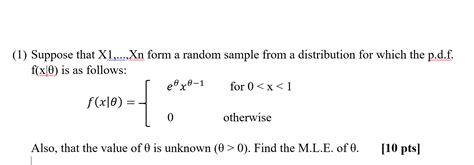 Solved Suppose That X Xn Form A Random Sample From A Chegg