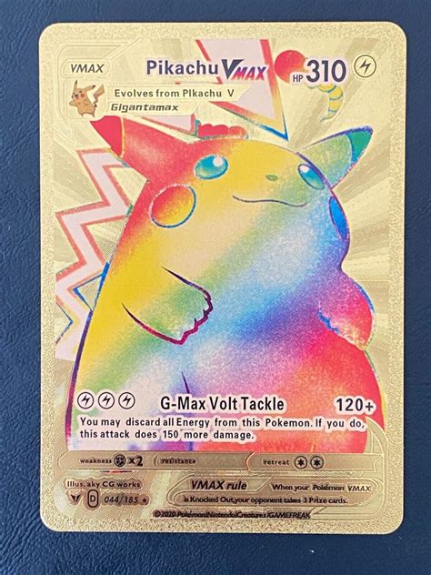 Mavin | Rainbow Pikachu Vmax Pokemon Gold Foil Card