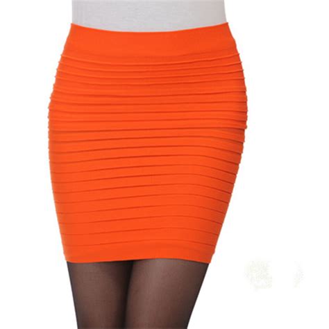 Elastic Pleated Skirt High Waist Bodycon Skirts Pencil Skirts Package Hip Skirt↷ Ebay