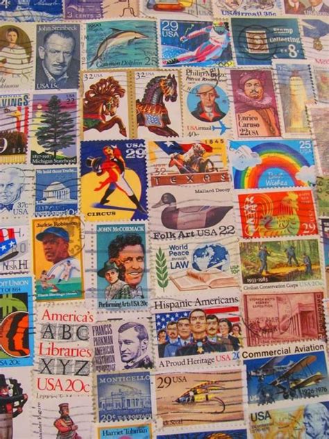 America The Beautiful 100 Vintage Us Postage Stamps Americana Native