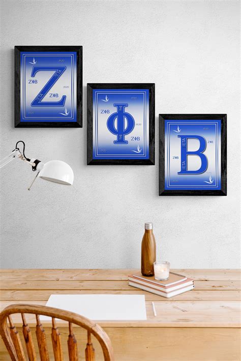 8x10 3 Piece Zeta Phi Beta Symbols Framed Dove Artwork - Etsy