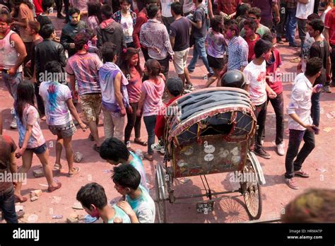 Holi Festival celebration in Kathmandu, Nepal Stock Photo - Alamy