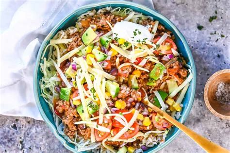 Healthy Burrito Bowl Recipe With Beef My Sugar Free Kitchen