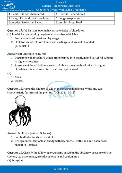 Important Questions For Class 9 Science Chapter 7 Diversity In Living