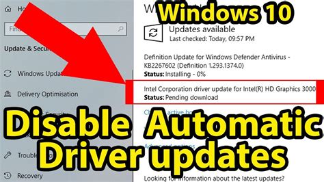 Disable Automatic Driver Updates On Windows 10 YouTube