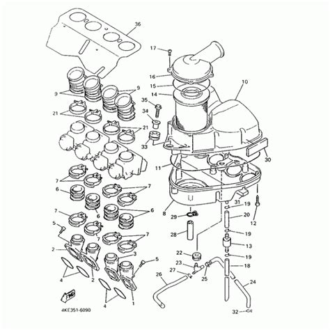 Схема узла Впускная система Yamaha XJ600 Diversion Naked