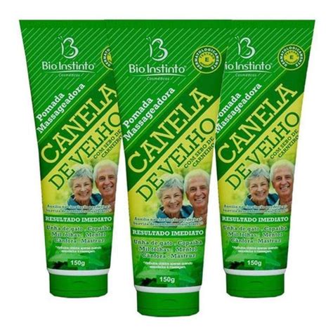 3 X Pomada Canela De Velho Original 150g Bio Instinto Parcelamento