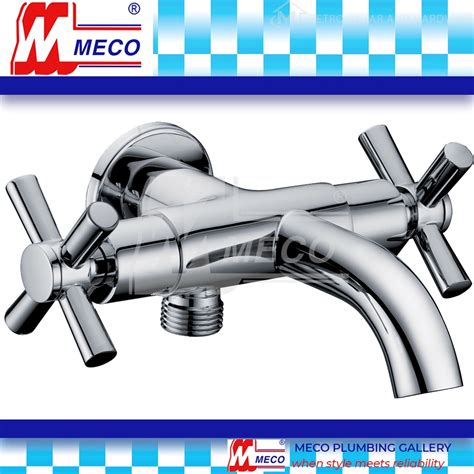 Meco Brass Chrome Twin Head Faucet Gripo 2323 Shopee Philippines