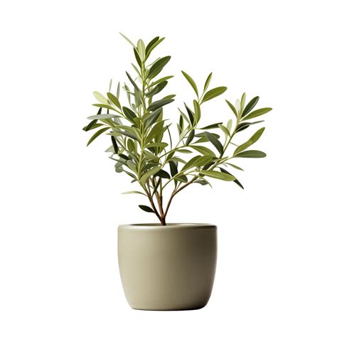 AI generated Olive plant in the pot isolated on a transparent
