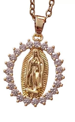 Medalla Virgen De Guadalupe Lupita Acero Inoxidable Dorada Cuotas Sin