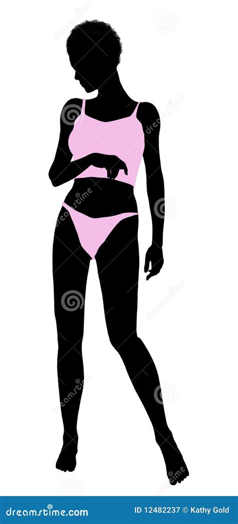 African American Lingerie Silhouette Stock Illustration Illustration