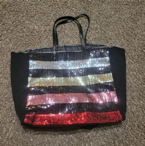 Victoria S Secret Bags Victorias Secret Sequin Tote Bag Inch