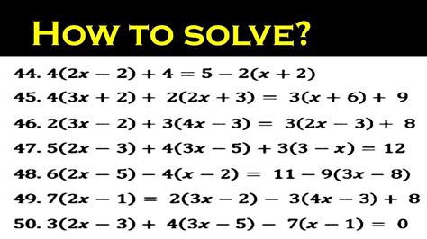 How To Solve Linear Equations With One Variable Containing Brackets