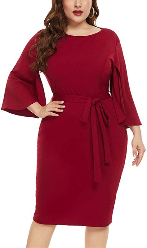 Hanna Nikole Plus Size Flounce Cocktail Pencil Dress