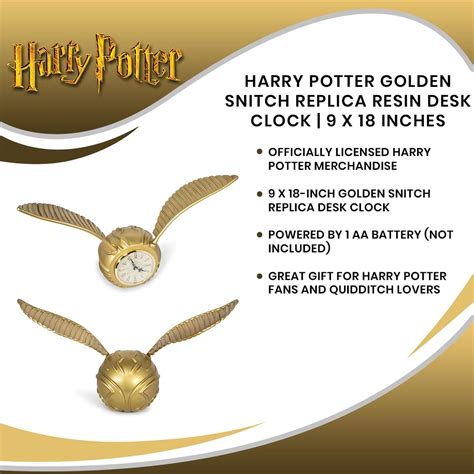 Harry Potter Golden Snitch Replica Desk Clock Battery Operated Clock Geek Decor For Bedroom