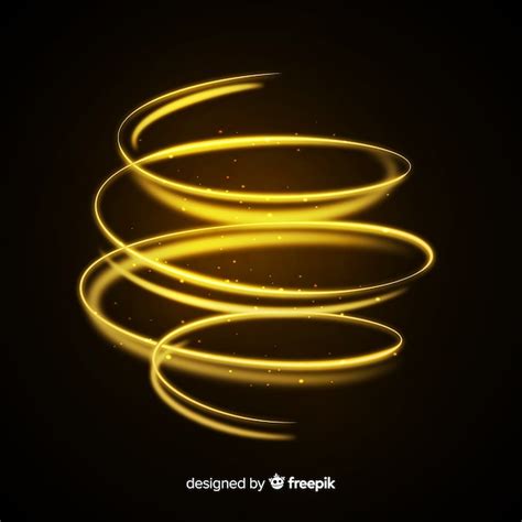 Decorativo Efecto Espiral Dorado Brillante Vector Gratis