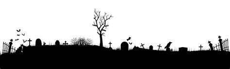 Premium Vector Black Silhouettes Of Tombstones Crosses And