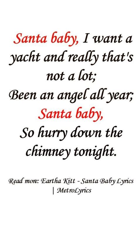 A Poem With The Words Santa Baby I Want To Say That It S Not