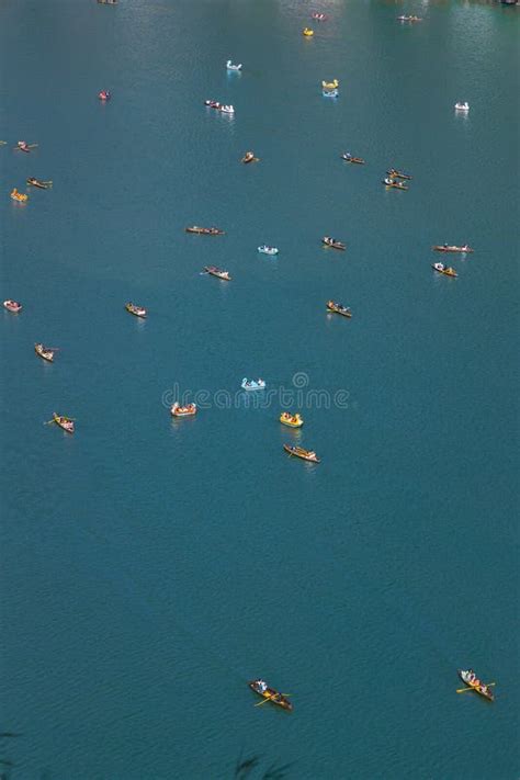 Ariel View of People Boating at Naini Lake in Nainital Uttarakhand ...