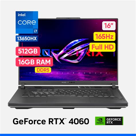 Laptop Gamer Asus Rog Strix G16 2023 16 Pulgadas 1610 Fhd 165hz Geforce Rtx 4060 Intel Core