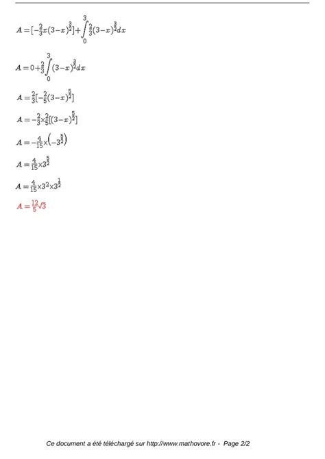 Exercices Integration Par Partie Maths Terminale 875 Fichier PDF