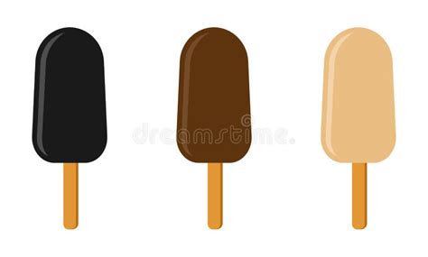 Vector Set Of Colorful Ice Creams On A Stick With Different Flavor