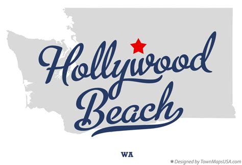 Map of Hollywood Beach, WA, Washington