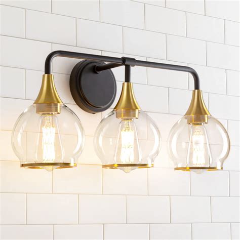 HAHZT Black And Gold Bathroom Vanity Light 3 Lights Bathroom Light