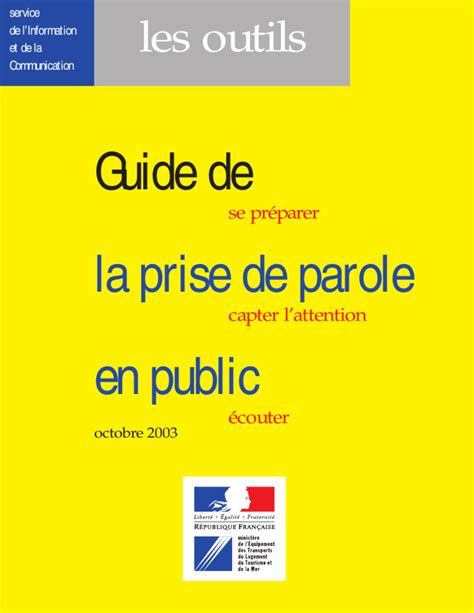 Guide De La Prise De Parole En Public