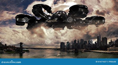 Alien Invasion Stock Illustration Illustration Of Flying 61671627