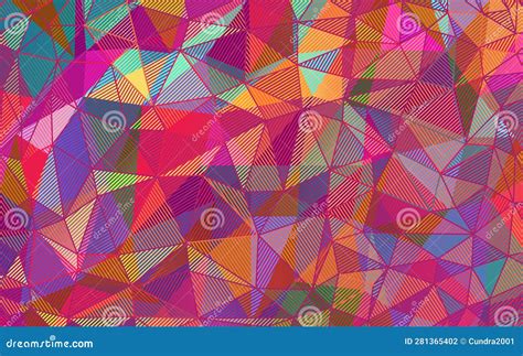 Abstract Polygonal Color Background With Brightly Colored Triangles