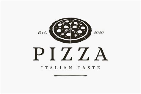 Vintage retro pizza logo vector